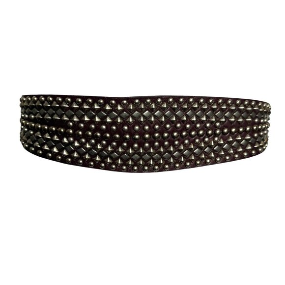 B-Low The Belt Brown studded statement belt corset belt wide size small med NWT - Picture 5 of 10